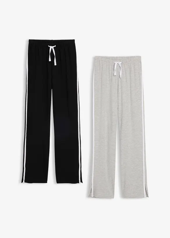 Lot de 2 pantalons en jersey de coton extensible, bonprix