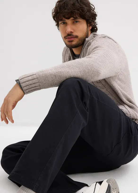 Relaxed Fit Stretch-Hose mit Dehnbund, Straight, bonprix