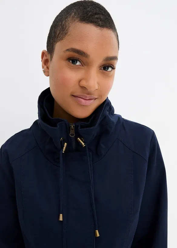 Parka courte en coton &agrave; col montant, cintr&eacute;e, bonprix