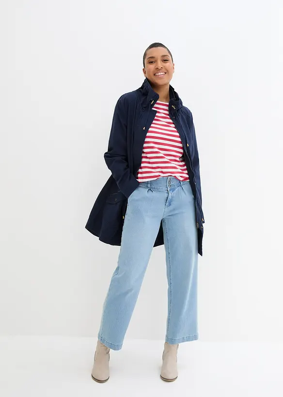 Parka courte en coton &agrave; col montant, cintr&eacute;e, bonprix