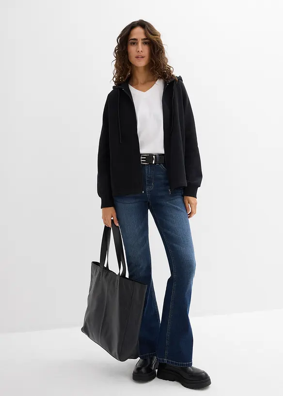 Sweat zipp&eacute; 100% coton, bonprix