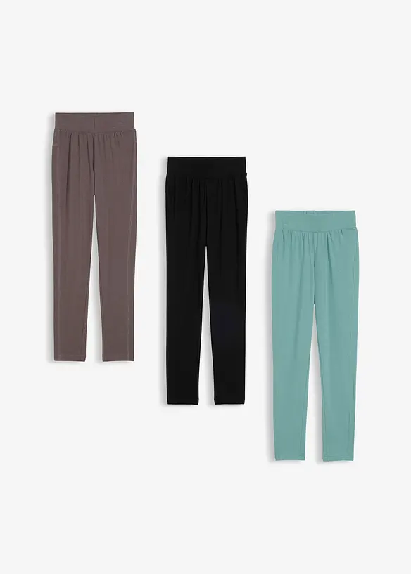 Lot de 3 leggings en coton extensible, bonprix