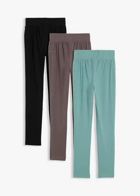 Lot de 3 leggings en coton extensible, bonprix