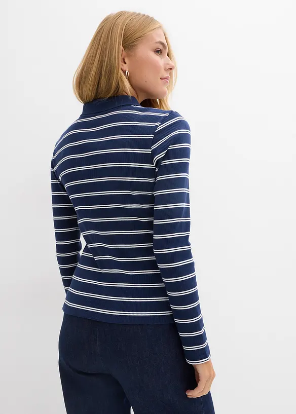 Geripptes Poloshirt, bonprix