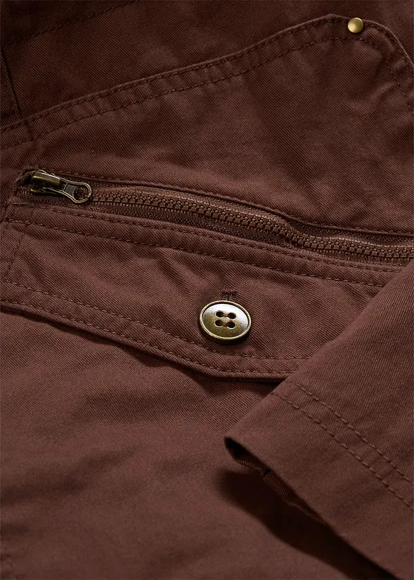 Parka courte en coton &agrave; col montant, cintr&eacute;e, bonprix