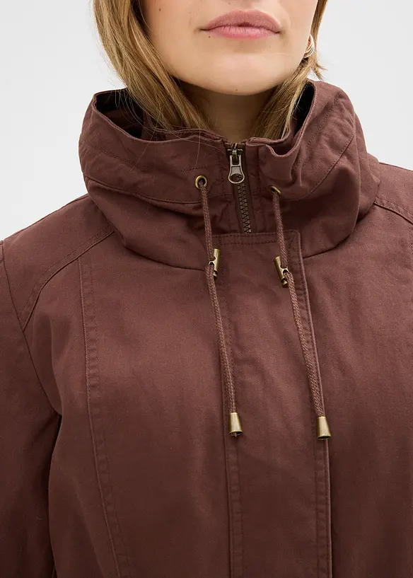 Parka courte en coton &agrave; col montant, cintr&eacute;e, bonprix