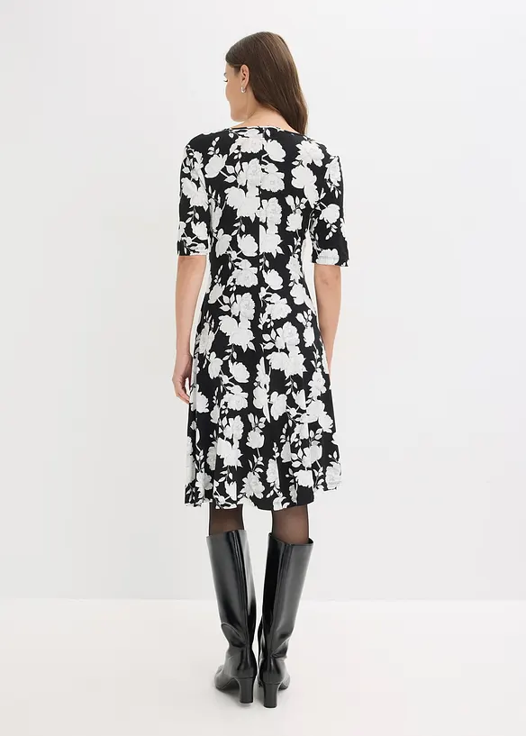 Bedrucktes Jersey-Kleid mit Drapierung, bonprix