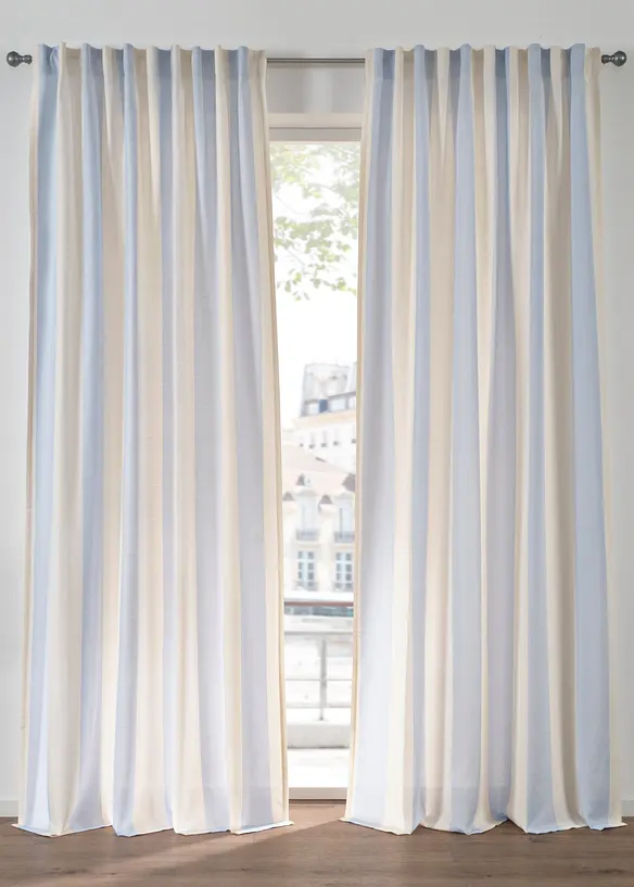 Vorhang mit Streifen und recyceltem Polyester (1er Pack), bonprix