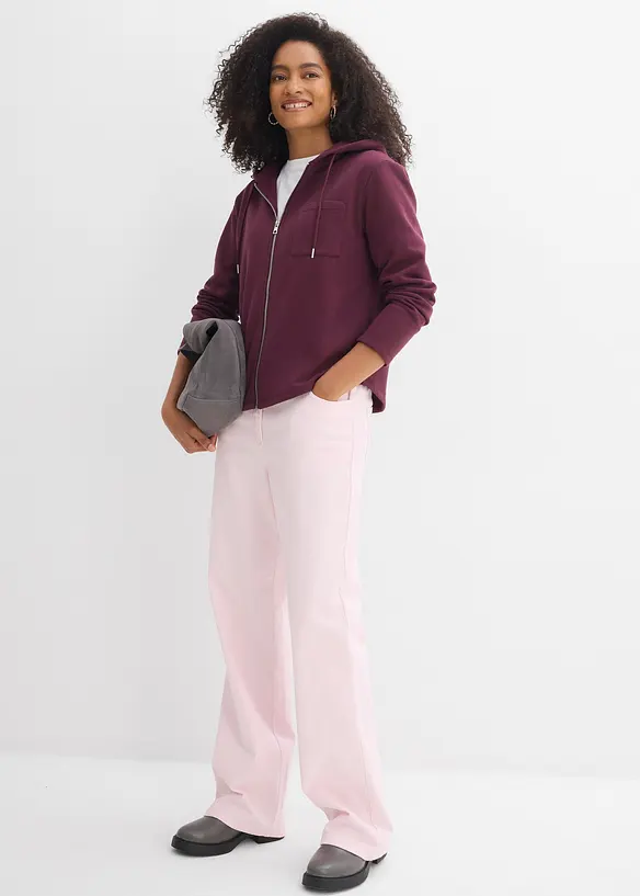 Sweat zipp&eacute; &agrave; capuche avec polyester recycl&eacute;, bonprix