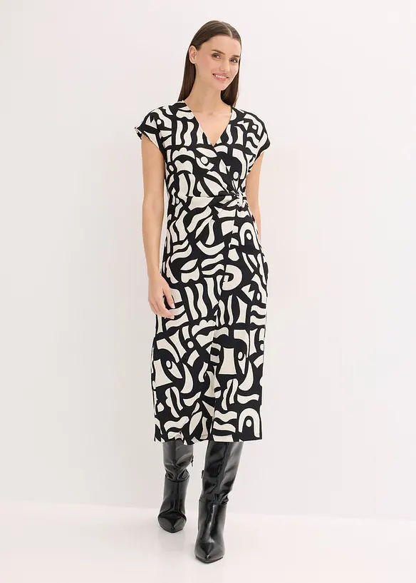 Robe midi en jersey textur&eacute;, bonprix