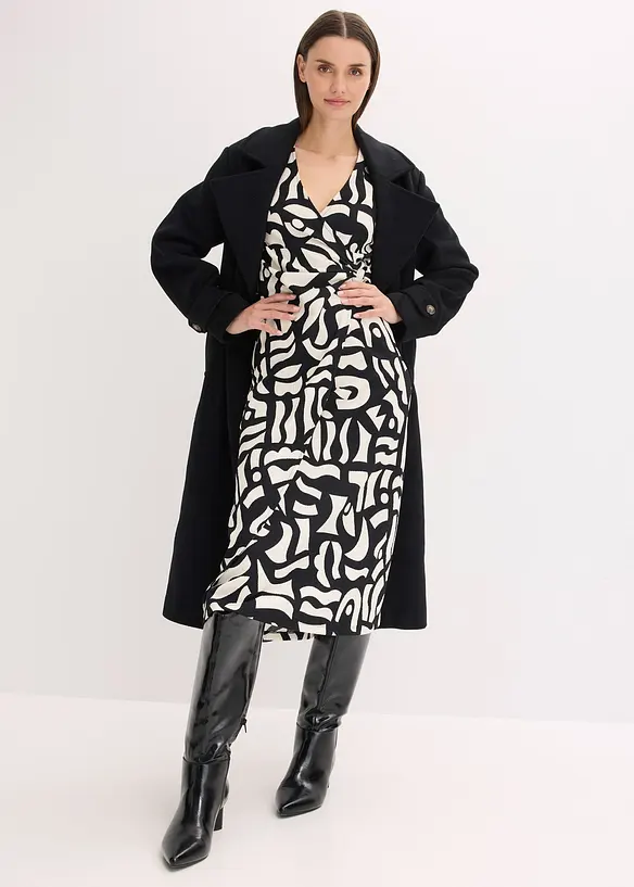 Robe midi en jersey textur&eacute;, bonprix