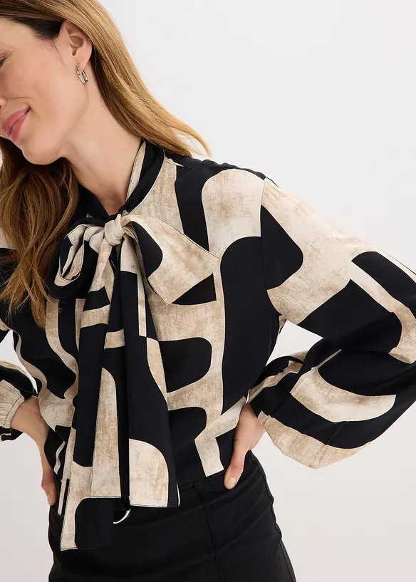 Chemisier en viscose fluide &agrave; lavalli&egrave;re, bonprix