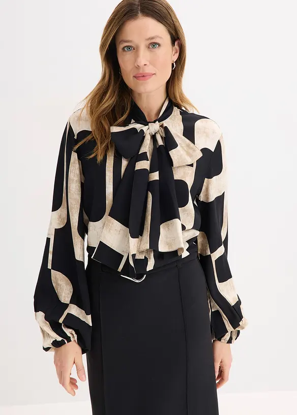 Chemisier en viscose fluide &agrave; lavalli&egrave;re, bonprix