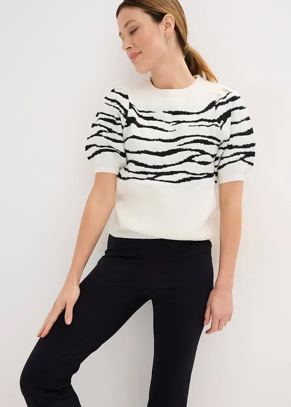 Pullover mit Puff&auml;rmeln, bonprix