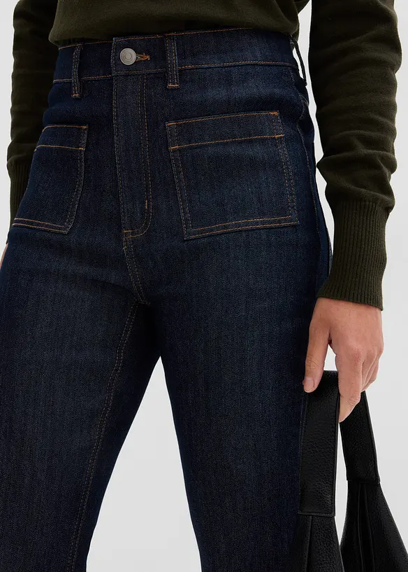 Jean bootcut taille haute &eacute;lastiqu&eacute;e, bonprix