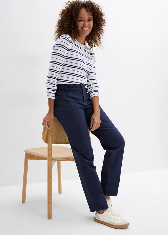 Pantalon en twill coton &eacute;lasthanne, bonprix