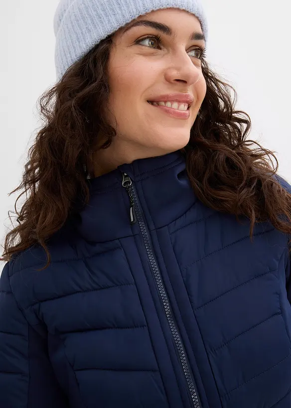 Wasserabweisende Hybridjacke mit Softshell- und Steppeins&auml;tzen, bonprix