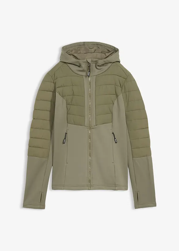 Wasserabweisende Hybridjacke mit Softshell- und Steppeins&auml;tzen, bonprix