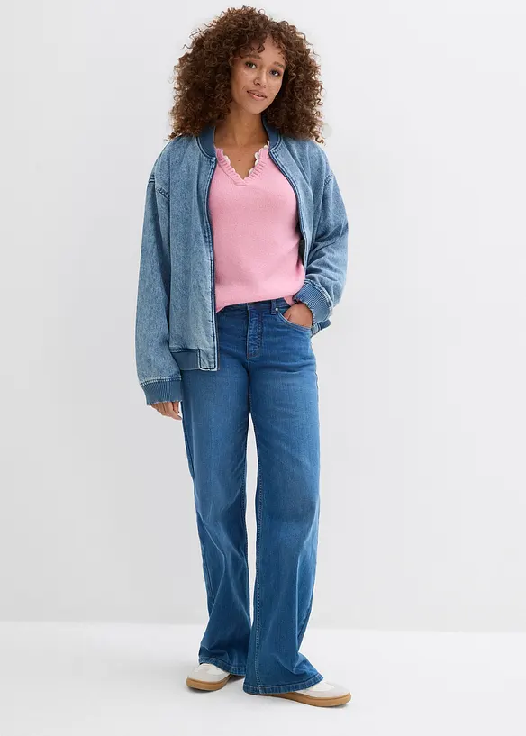 Pullover mit Spitzeneinsatz, bonprix