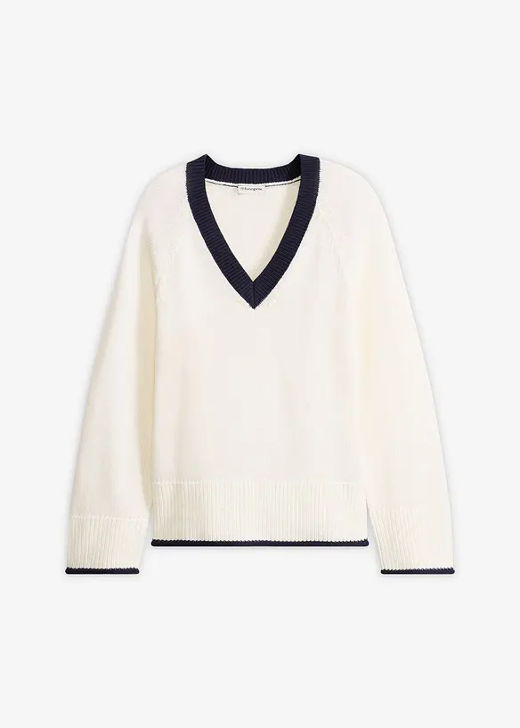 Pullover mit  kontrastfarbigen Streifen, bonprix