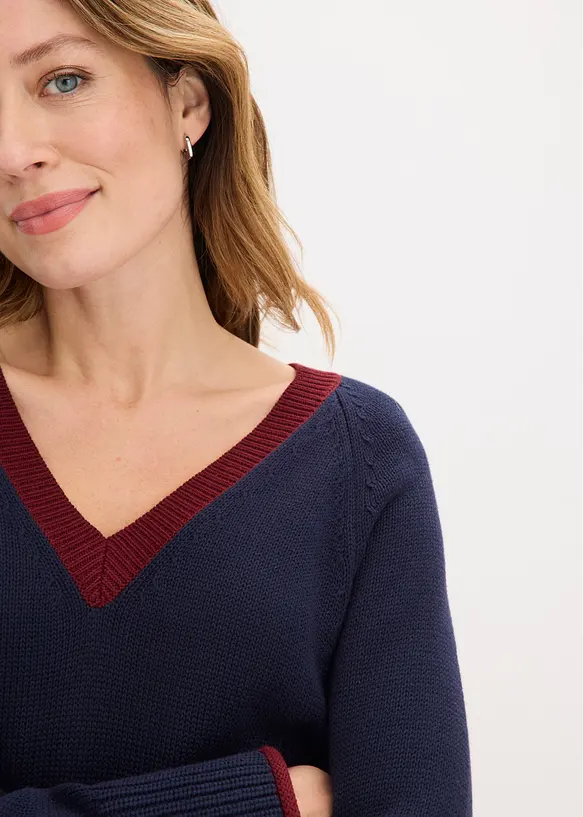 Pull &agrave; rayures contrastantes, bonprix