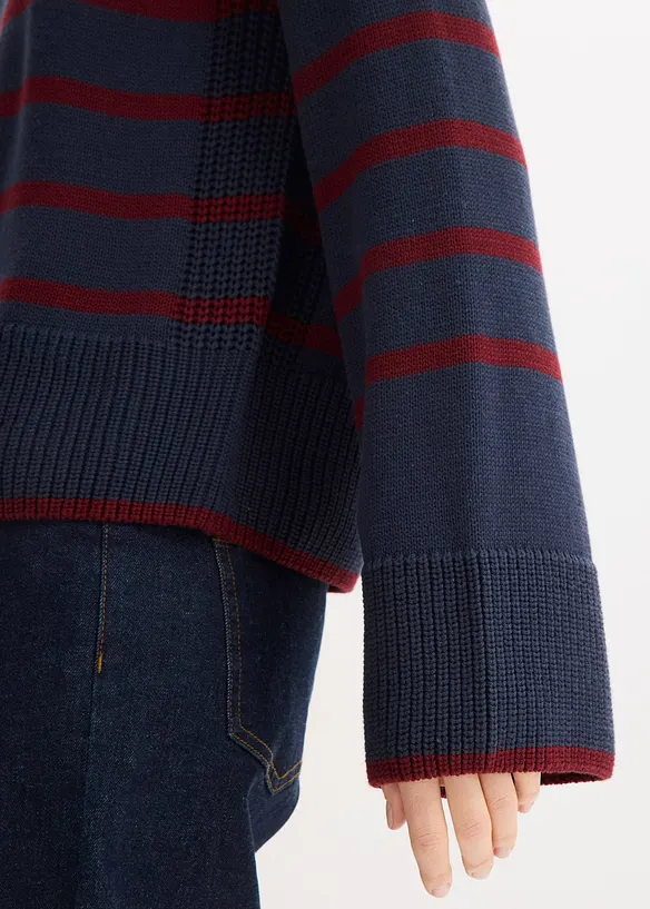 Pull &agrave; rayures contrastantes, bonprix