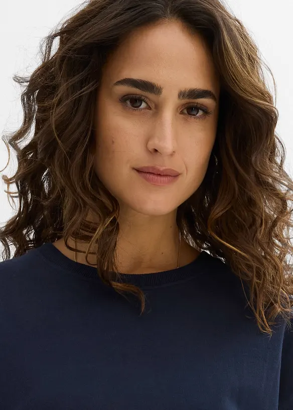 Robe sweat avec jupe tiss&eacute;e, bonprix