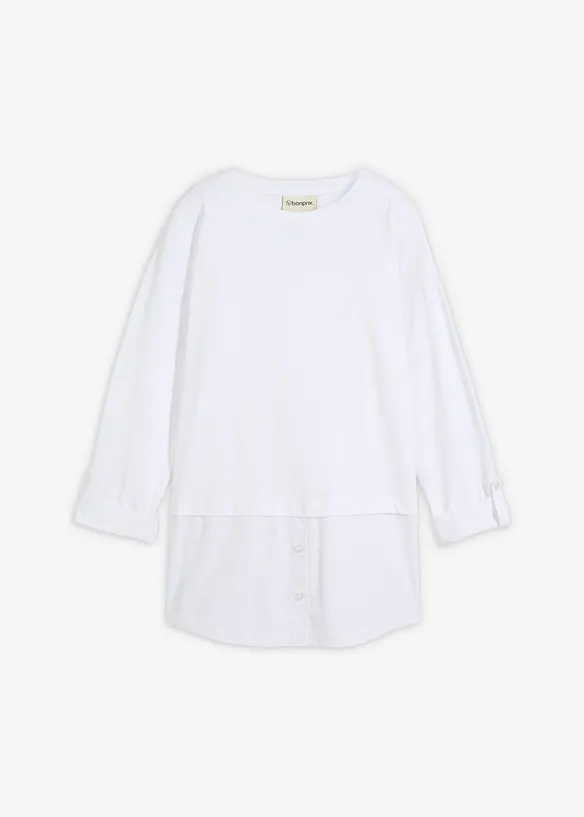 T-shirt avec empi&egrave;cement chemisier, bonprix