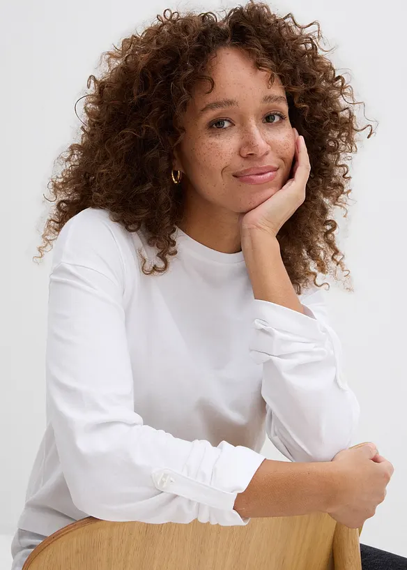 T-shirt avec empi&egrave;cement chemisier, bonprix