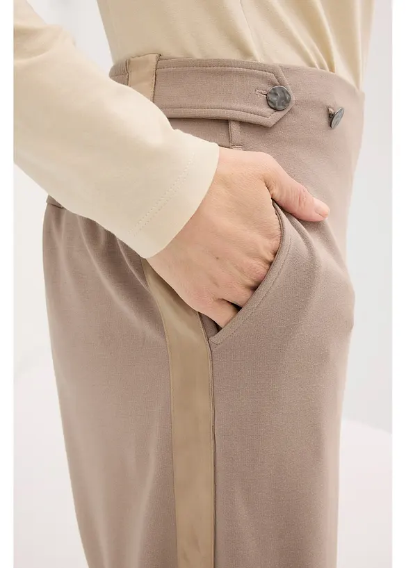 Marlenehose aus Punto di Roma mit Satinband, bonprix