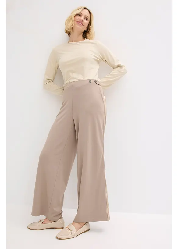 Marlenehose aus Punto di Roma mit Satinband, bonprix