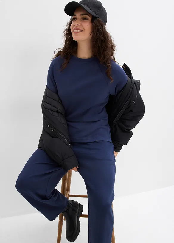 Pantalon barrel en jersey n&eacute;opr&egrave;ne, bonprix