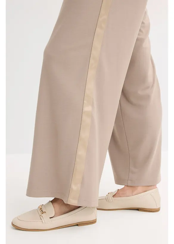 Marlenehose aus Punto di Roma mit Satinband, bonprix