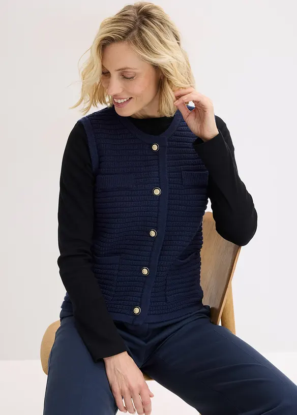 Gilet sans manches en maille, bonprix