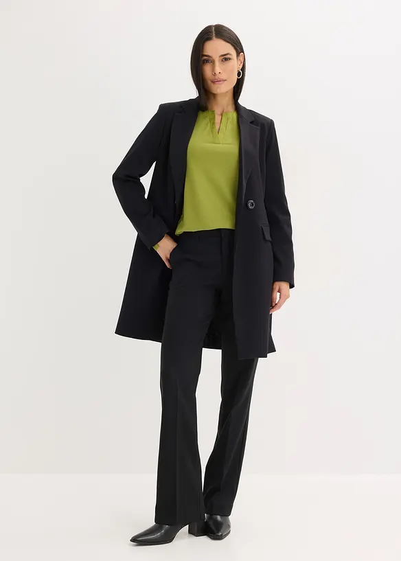 Langarmshirt mit Satinbesatz, bonprix