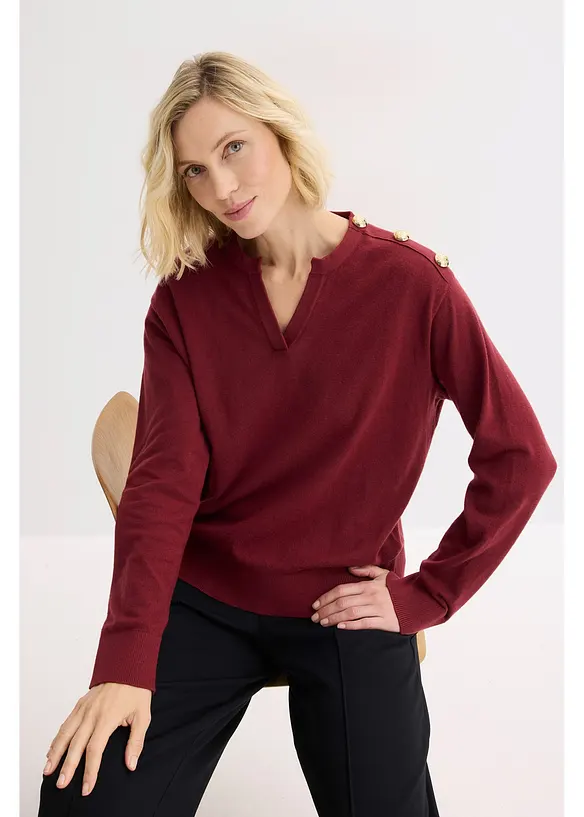Pull en maille avec boutons, bonprix