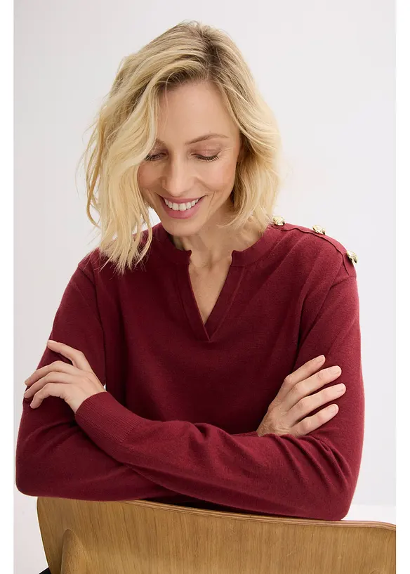 Pull en maille avec boutons, bonprix