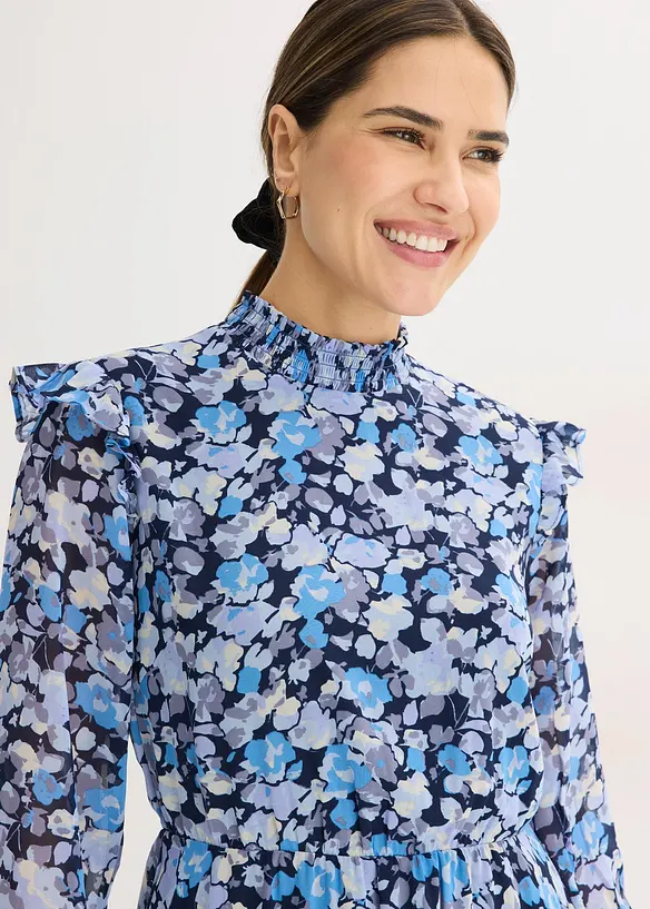 Blouse en mousseline &agrave; col montant, bonprix