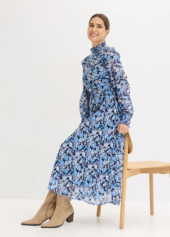 Blouse en mousseline &agrave; col montant, bonprix