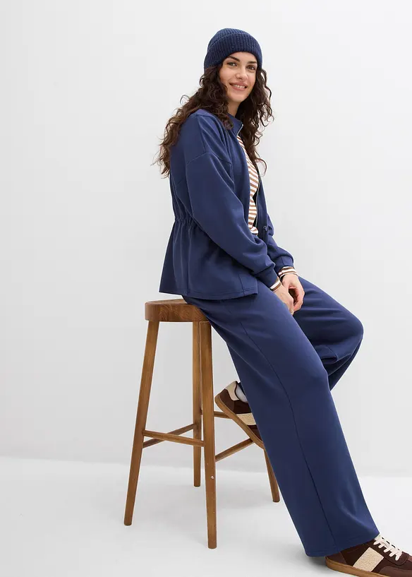 Pantalon en jersey n&eacute;opr&egrave;ne &agrave; pinces, bonprix