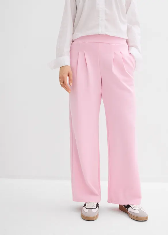Pantalon en jersey n&eacute;opr&egrave;ne &agrave; pinces, bonprix