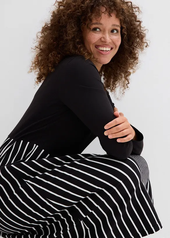 Robe en jersey coton, longueur midi, bonprix