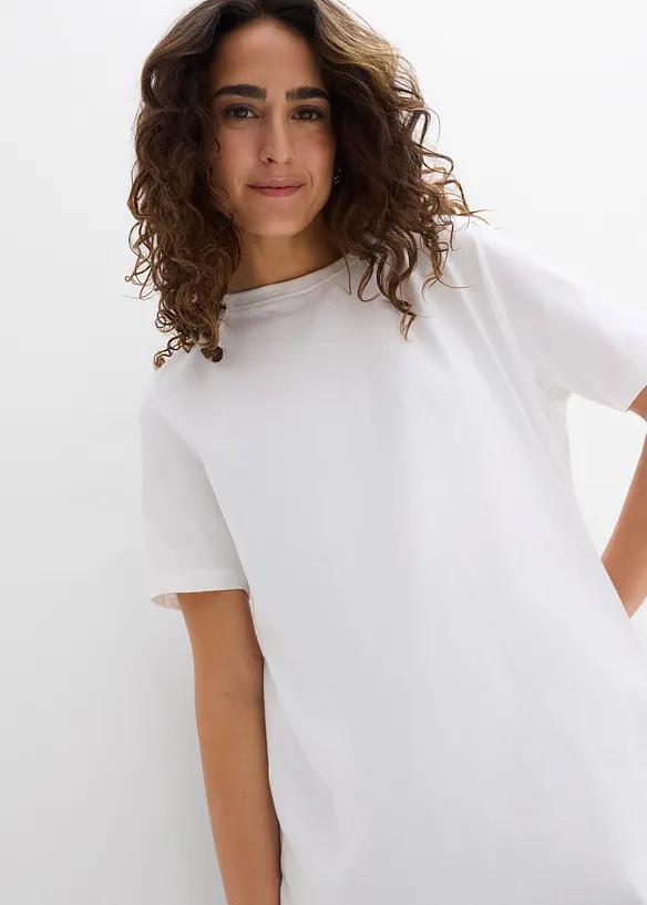 Lot de 2 T-shirts longs 100% coton, bonprix