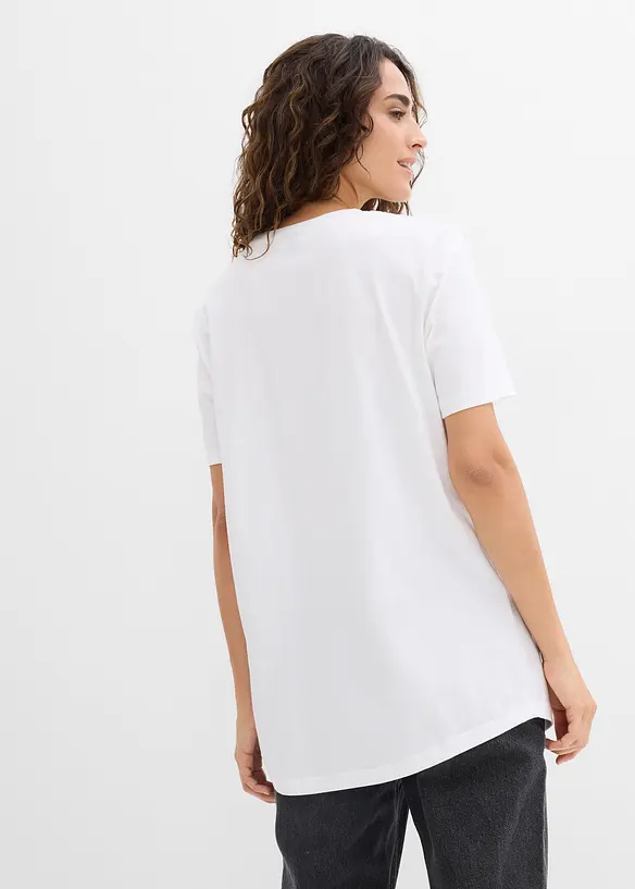 Lot de 2 T-shirts longs 100% coton, bonprix