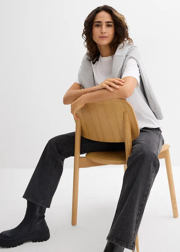 Lot de 2 T-shirts longs 100% coton, bonprix