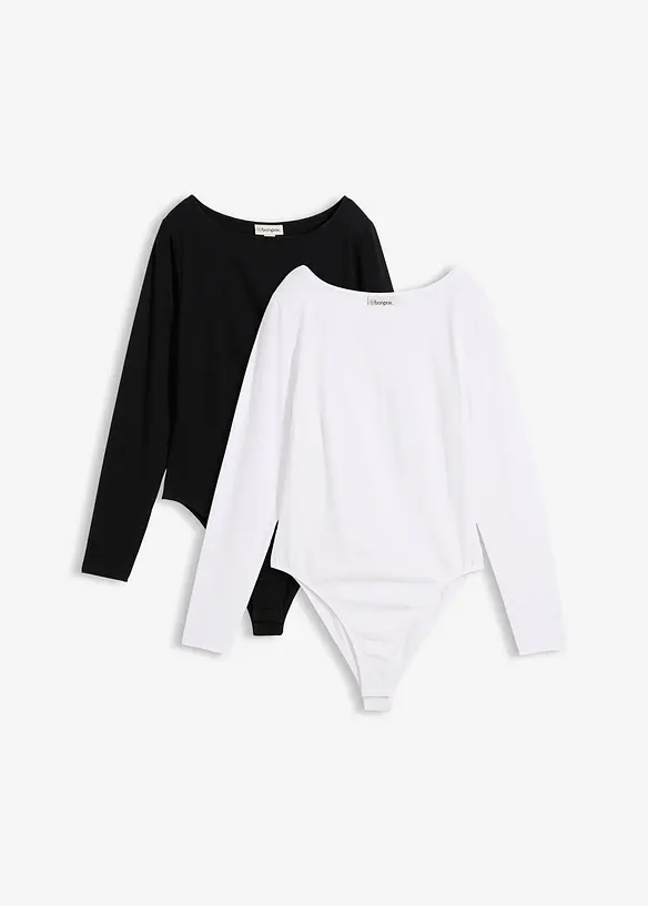 Lot de 2 bodies manches longues, bonprix