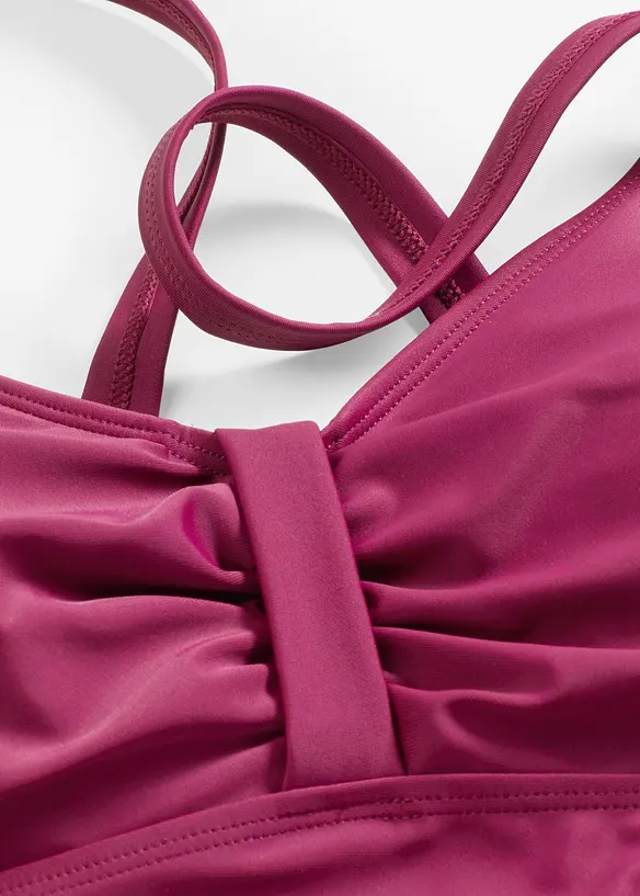 Maillot sculptant &agrave; fronces, maintien mod&eacute;r&eacute;, bonprix