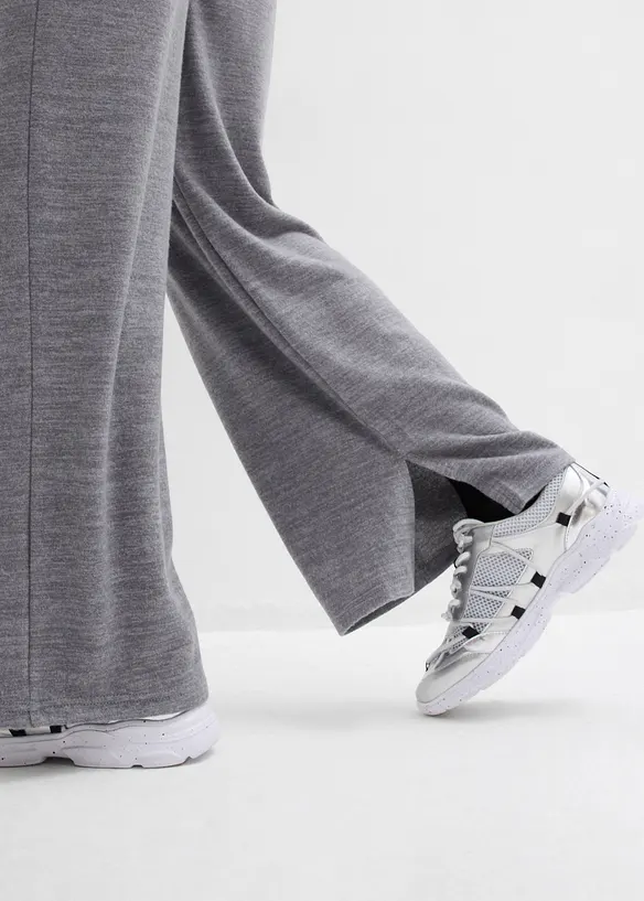 Pantalon en jersey effet maille, bonprix