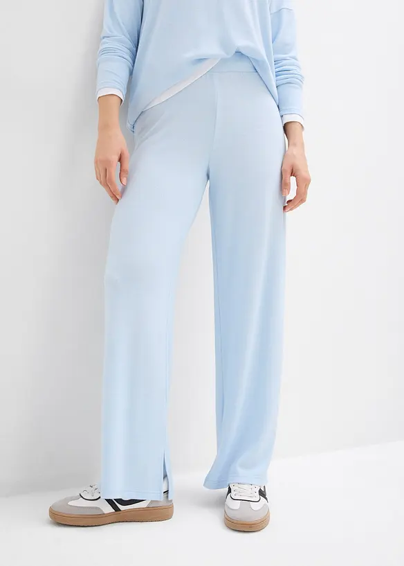 Pantalon en jersey effet maille, bonprix