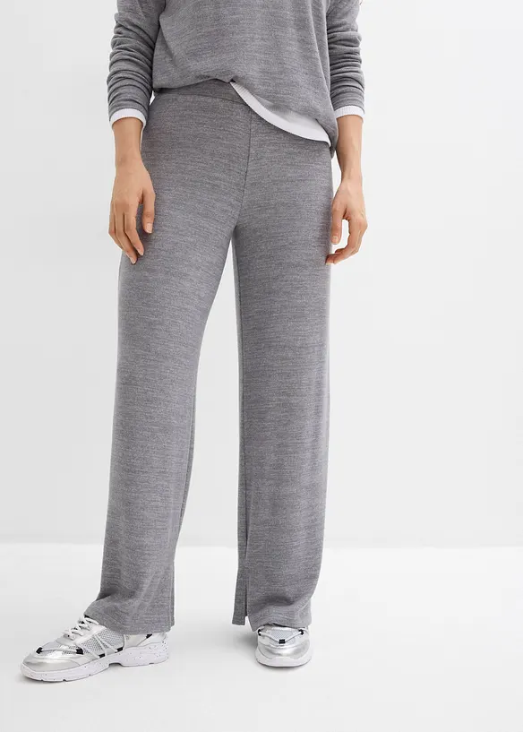 Pantalon en jersey effet maille, bonprix